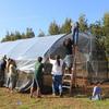 Greenhouse being built at grantee Cathy Nishidaʻs property